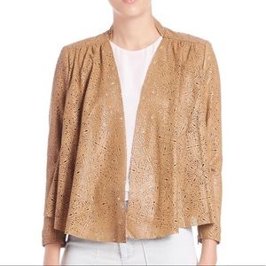 NWT Alice + Olivia Leather Jacket, Laser Cut Detail - S